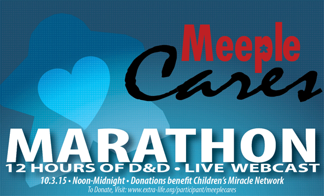 Meeple Cares Marathon – Oct 3rd!